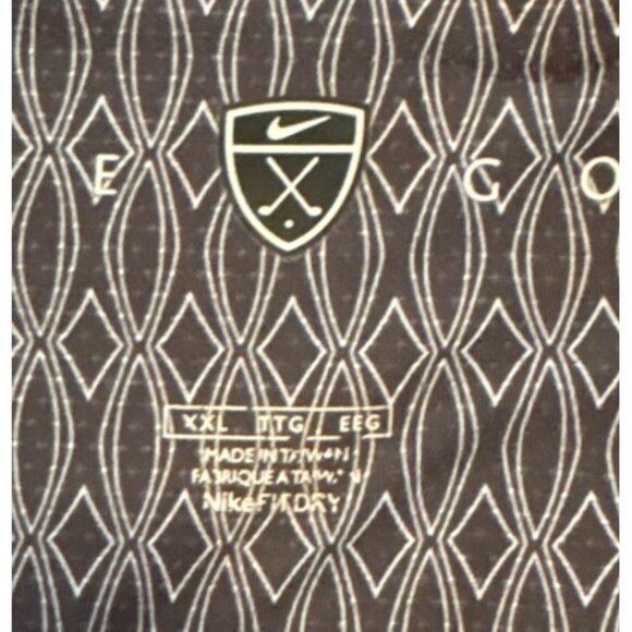 Nike Golf Polo Shirt XXL Raven South Mountain Fair Blue Charcoal Diamond Pattern - Picture 3 of 6